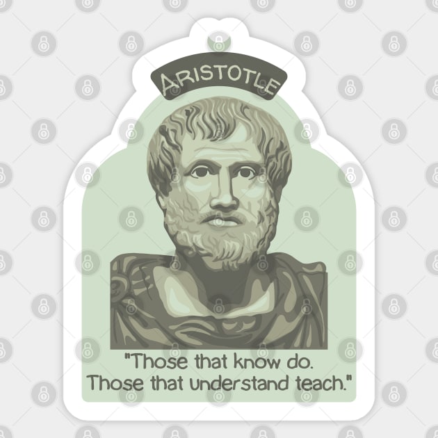 Aristotle Portrait and Quote Sticker by Slightly Unhinged